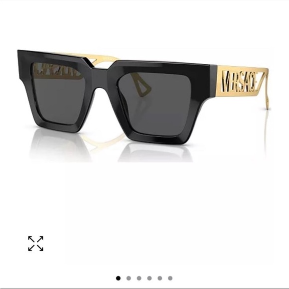 Versace Black and Gold Women's Low Bridge Fit Sunglasses, VE4431F50-X - Picture 3 of 10